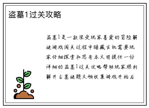 盗墓1过关攻略